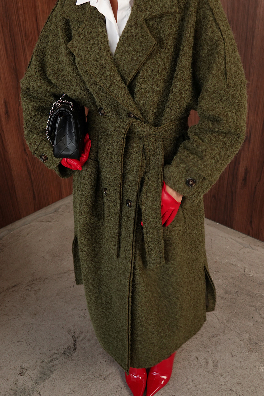 Пальто оверсайз из буклированной шерсти