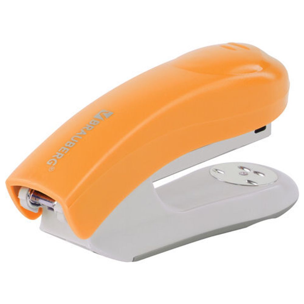 Степлер №24/6, 26/6 BRAUBERG "Original", до 25 листов, оранжевый, 227772