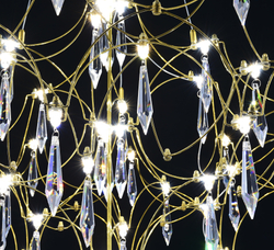 Подвесная люстра светодиодная с пультом и хрустальными подвесками Asfour MyFar Ileria MR2653-57P-76AP