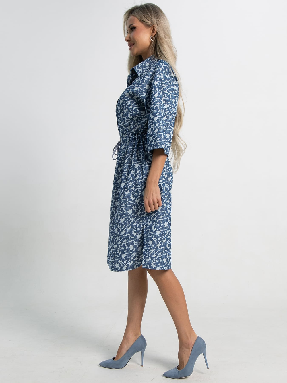 Платье хлопковое Стоун (сине-белое) П15449-4М LT Collection