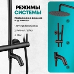 Душевая система Grocenberg GB7099BL Чёрный матовый
