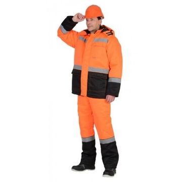 Костюм зимний "Магистраль-Ультра" полукомбинезон (оранжевый/черный)