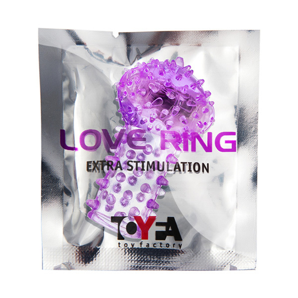 Фиолетовая вибронасадка 6,5см на палец ToyFa Basic 818036-4