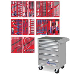 МАСТАК (52-06270G) Набор инструментов "ЛИДЕР" в серой тележке, 270 предметов