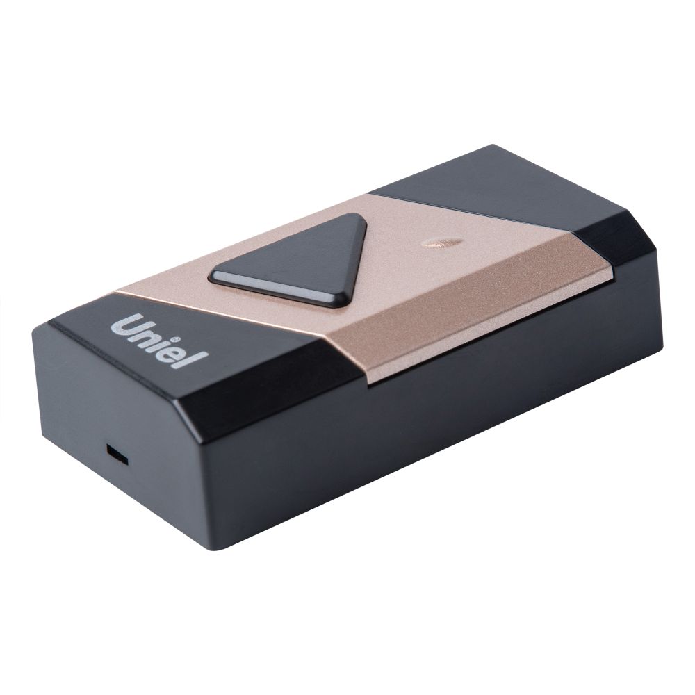 UDB-095W-R1T1-38S-BL-GL Звонок электронный. 220В. Радиус действия 150 м. Черный с золотистым. ТМ Uniel