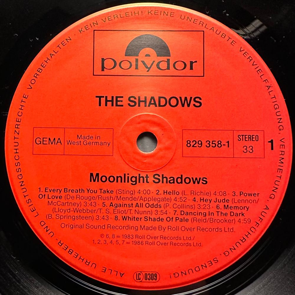 The Shadows - Moonlight Shadows (Германия 1986г.)