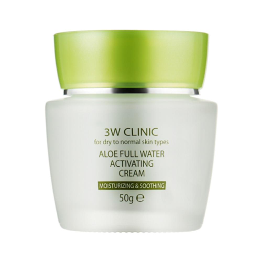 3W Clinic Крем для лица с алоэ – Aloe full water activating, 50г