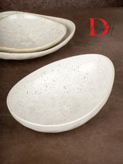 Набор посуды 2 тарелки глубокие мятый фарфор 740 мл