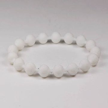 Браслет силикон с шарами (белый)