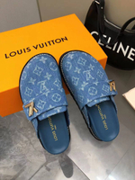 Мюли женские Louis Vuitton Cosy джинсовые в синем цвете