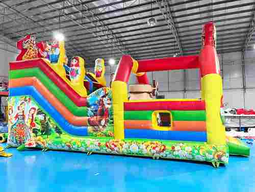 Коммерческий надувной батут с горкой «Добрая русская сказка», 8*4*5 м.