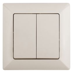Переключатель Intro Solo 4-107-02 двухклавишный 10А-250В, IP20, СУ, слоновая кость