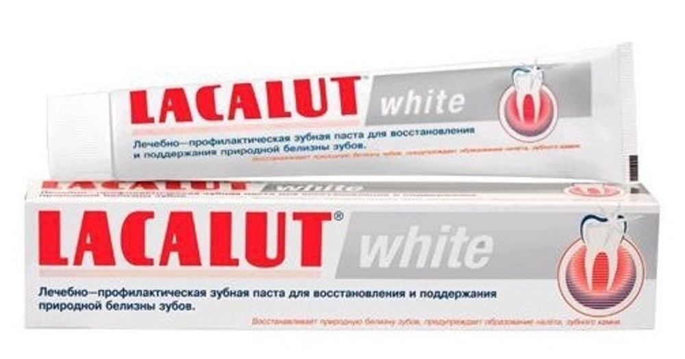 Lacalut Паста зубная White, восстановление и поддержание белизны зубов, 75 мл