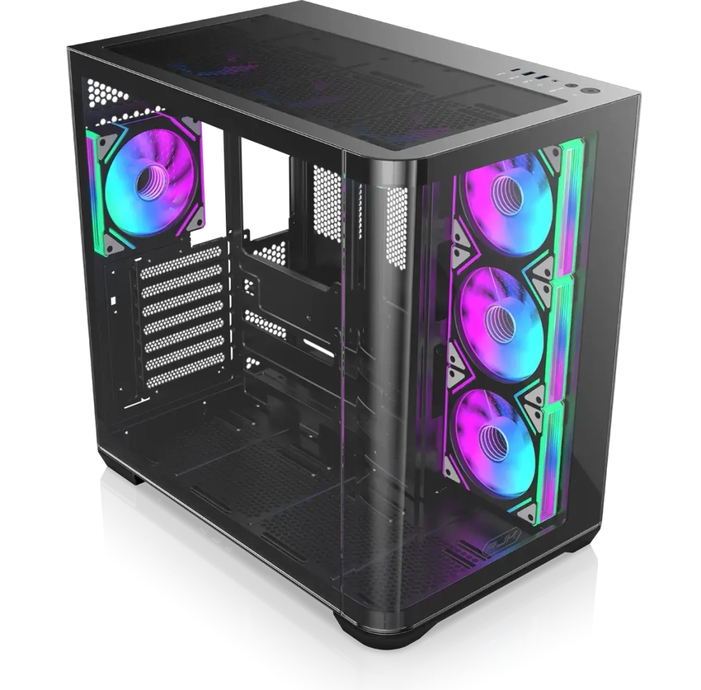 Корпус Raijintek ATREUS BT4, Midi-Tower, TG, 4x120mm ARGB, 2xUSB-A 3.0 + 1xUSB Type-C , E-ATX, ATX, mATX, mITX Black