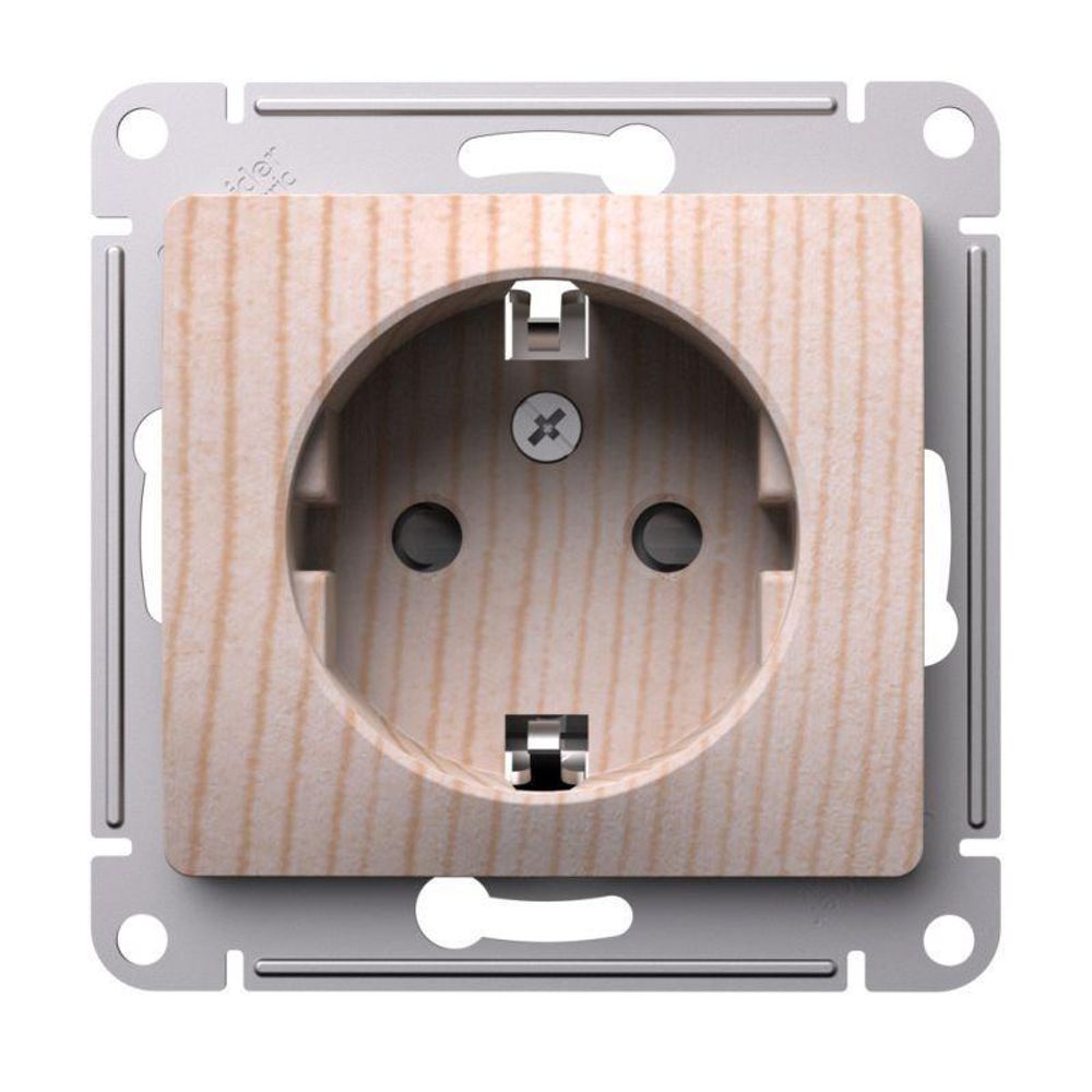 Розетка Glossa 16А заземл. защ. шторки механизм сосна SE GSL001545 Розетка Glossa 16А заземл. защ. шторки механизм сосна SE GSL001545