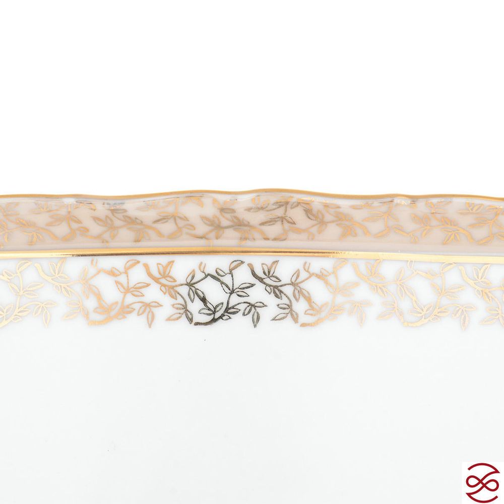 Поднос на ноге Queen's Crown ARISTOKRAT Лист Бежевый 37 см