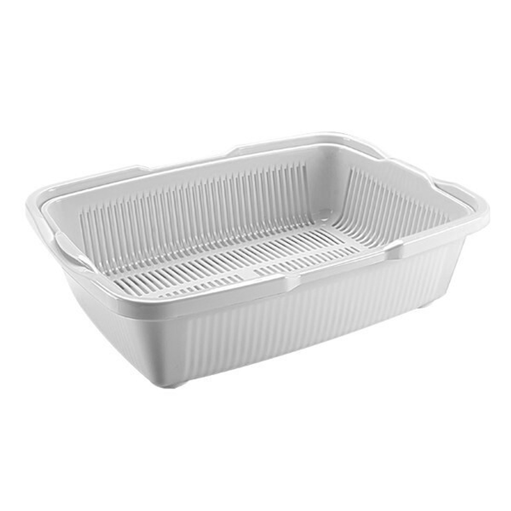 Туалет для кошек большой с сеткой св. серый