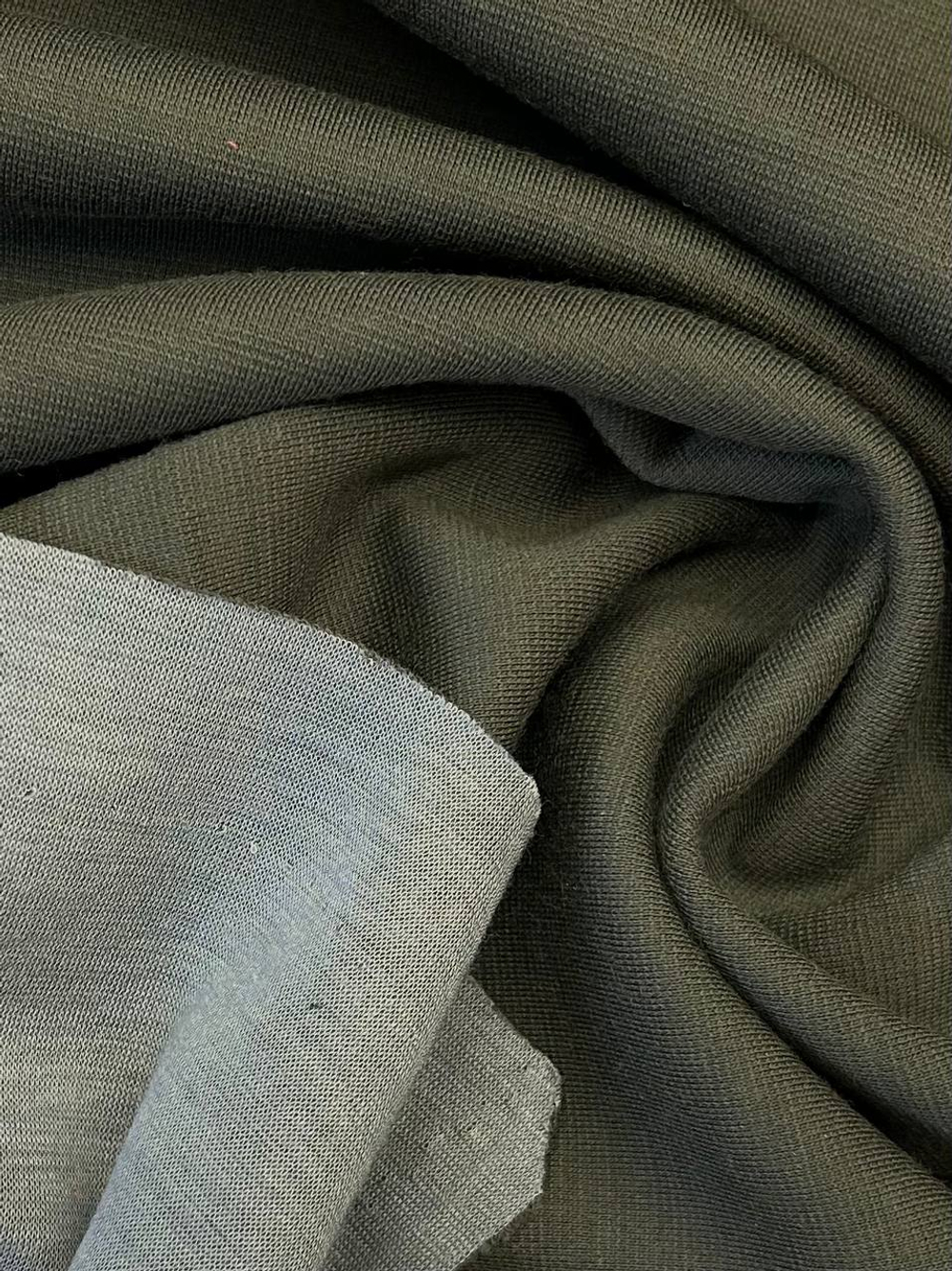 Трикотаж шерсть с п/а и эластаном Loro Piana double face зеленый/светло-бирюзовый