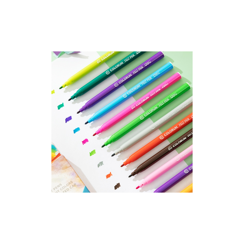 Фломастеры 12цв. Deli ColoRun вентилируемые EC10000