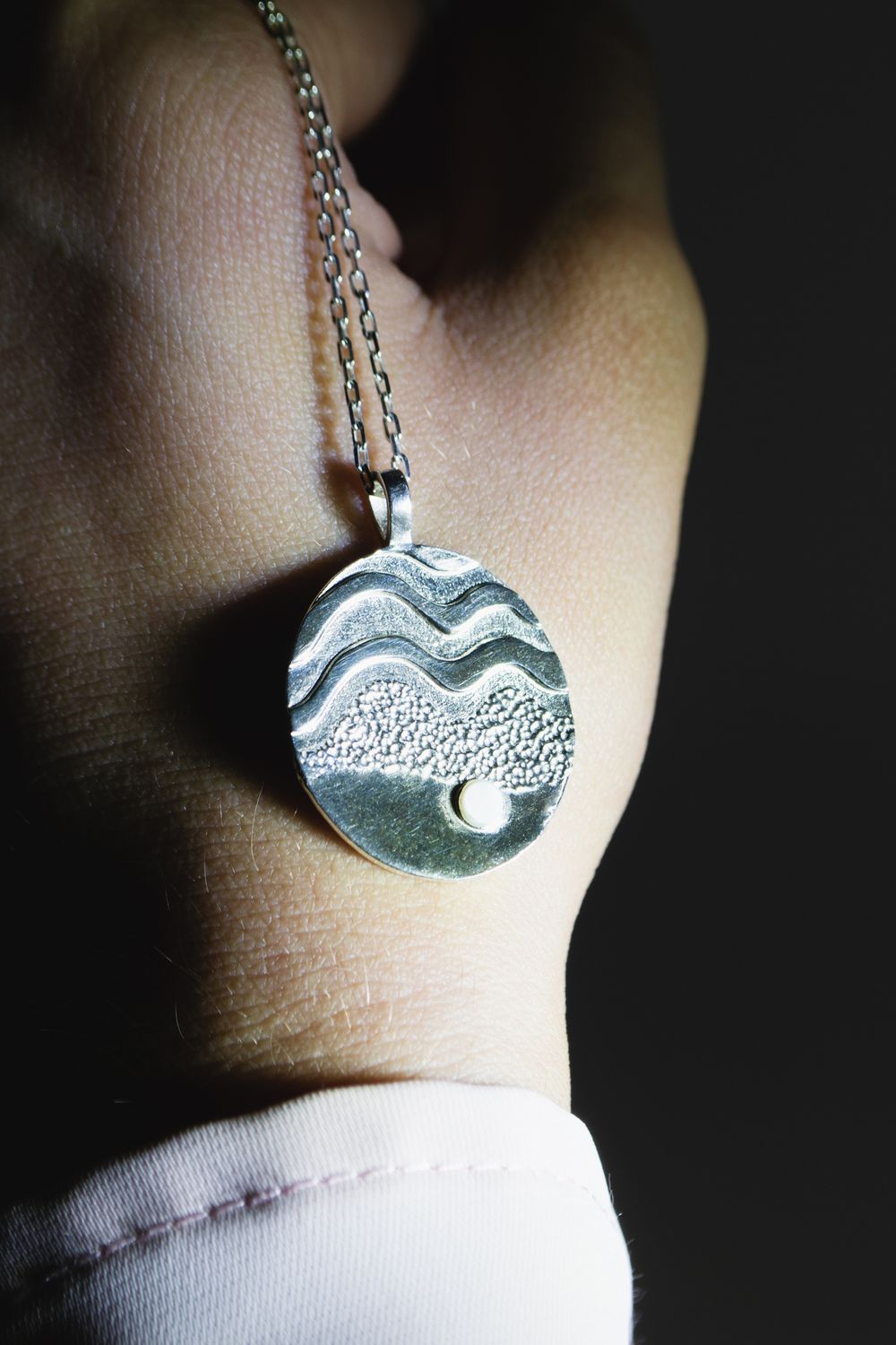 Подвеска Море, я скучаю с перламутром