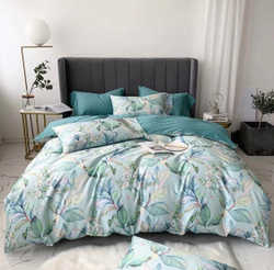 Комплект постельного белья ZEPHYR HOME ЕВРО пг. Мако-Сатин,Египетский хлопок Голубой