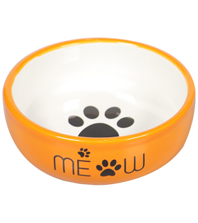 Mr.Kranch Миска керамическая для кошек MEOW 380 мл, оранжевая