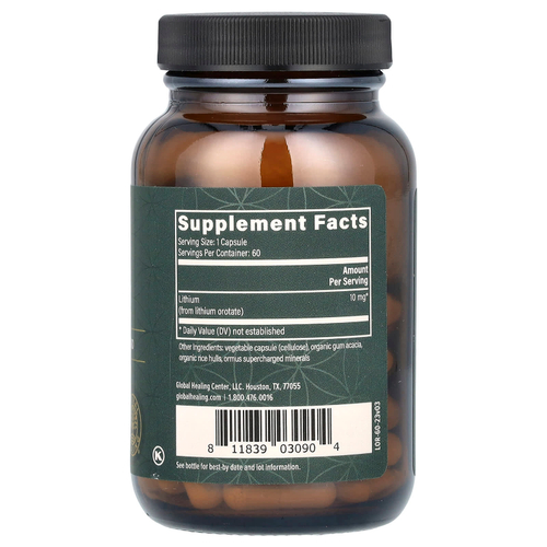 Global Healing, оротат лития, 60 капсул (10 мг в капсуле)