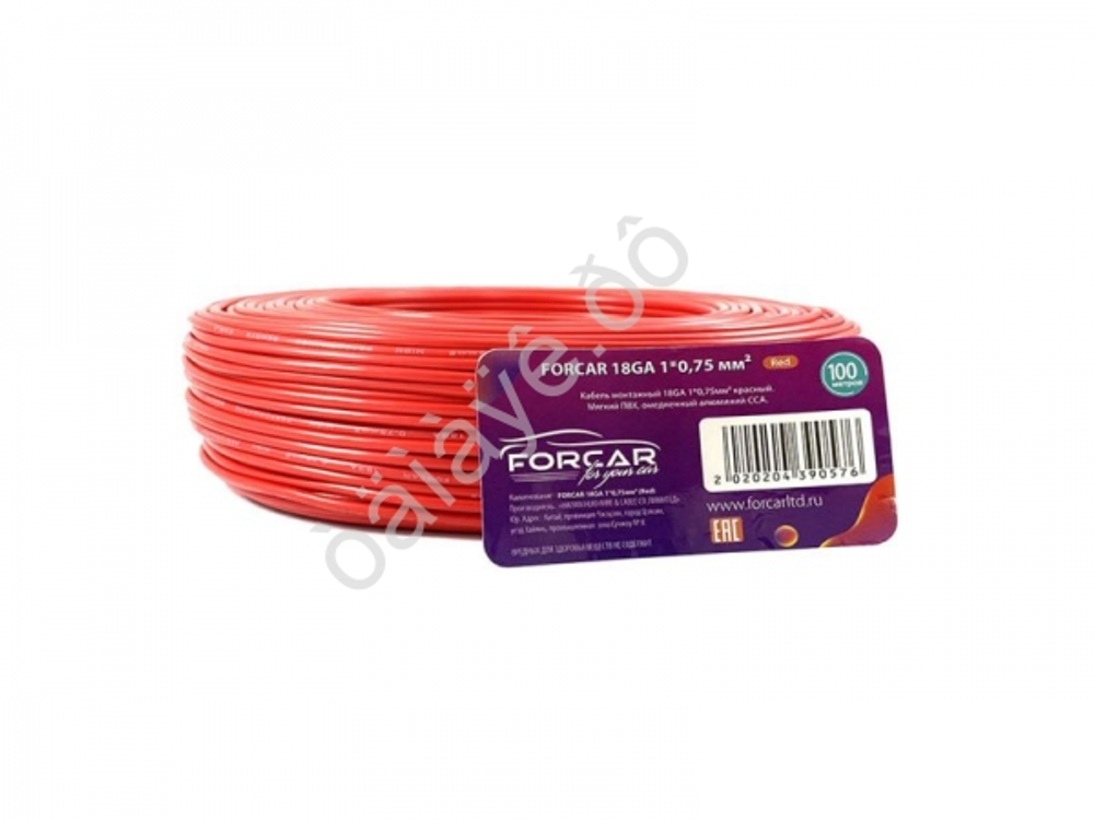 Провод одинарный 1х0,75мм красный , 100м FORCAR а016504ф