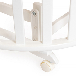 Кроватка-трансформер овальная Vikalex Мишкина Компания с маятником белый