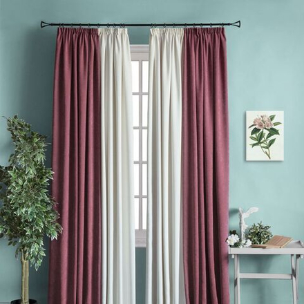Шторы КЕРТТ (арт. BL01-763-06) - (200х270)х2 см. - белый-розовый