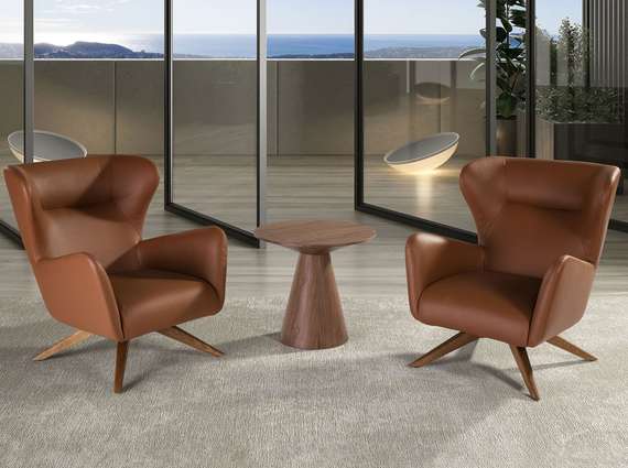 Крутящееся кресло Angel Cerda 5038, коричневая кожа