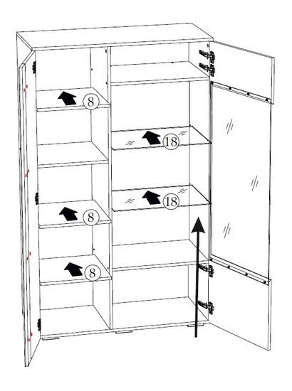 Пенал-витрина малый ТАОРМИНА