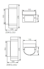 Светильник фасадный настенный KANLUX ZEW EL-235U-B GU10