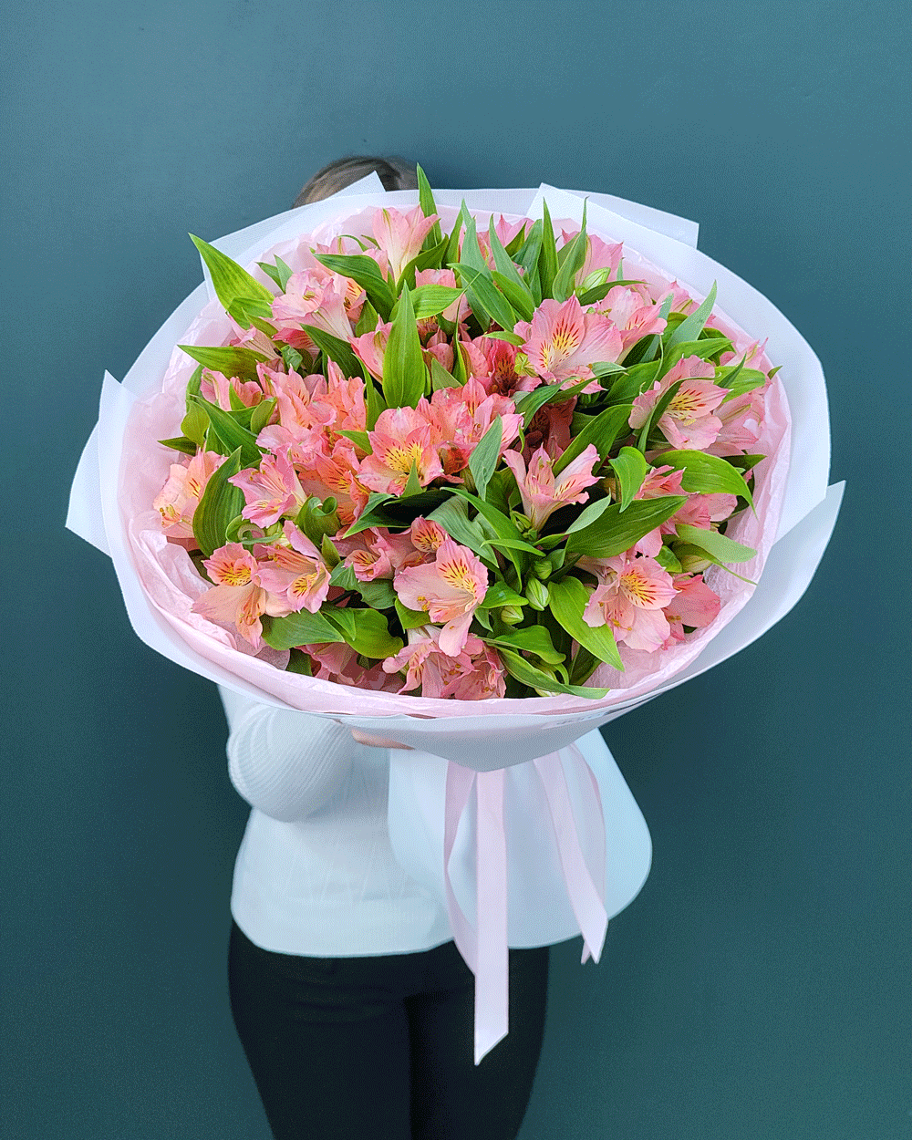 Букет альстромерия розовая,9 веток(00345)