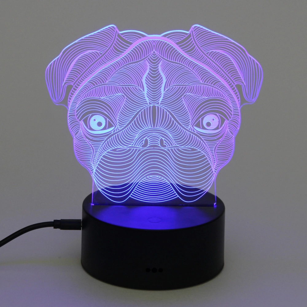 Светильник ночник «3D-Пёсик» на пластиковой подставке, с включателем USB