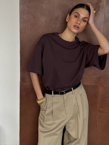 Коричневая хлопковая футболка