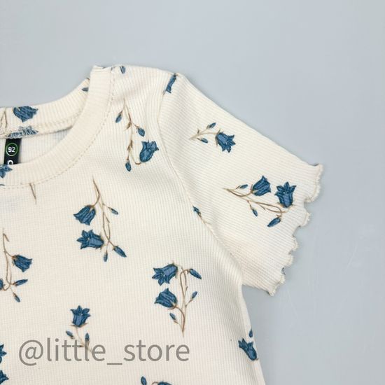 Футболка хлопковая "Цветочная фантазия" колокольчики