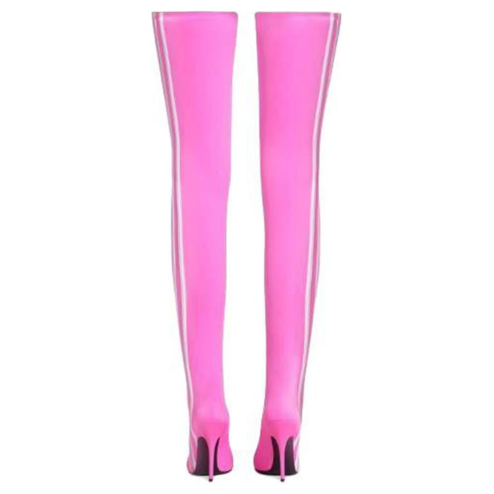 Adidas x Balenciaga Knife Knee High Boots 11cm Women"s Pink White