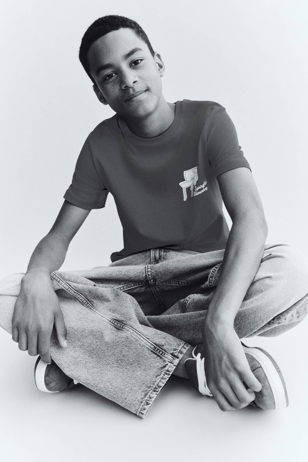 H&M Футболка из хлопка с принтом, красный