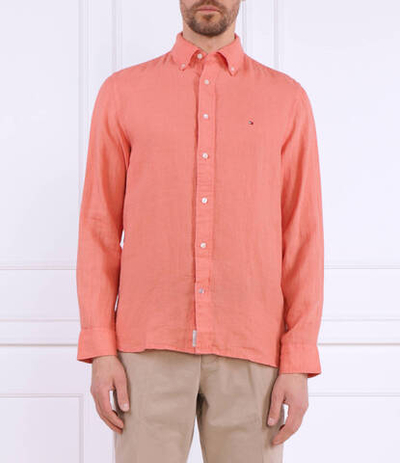Льняная рубашка Tommy Hilfiger - оранжевый(MW0MW30897)