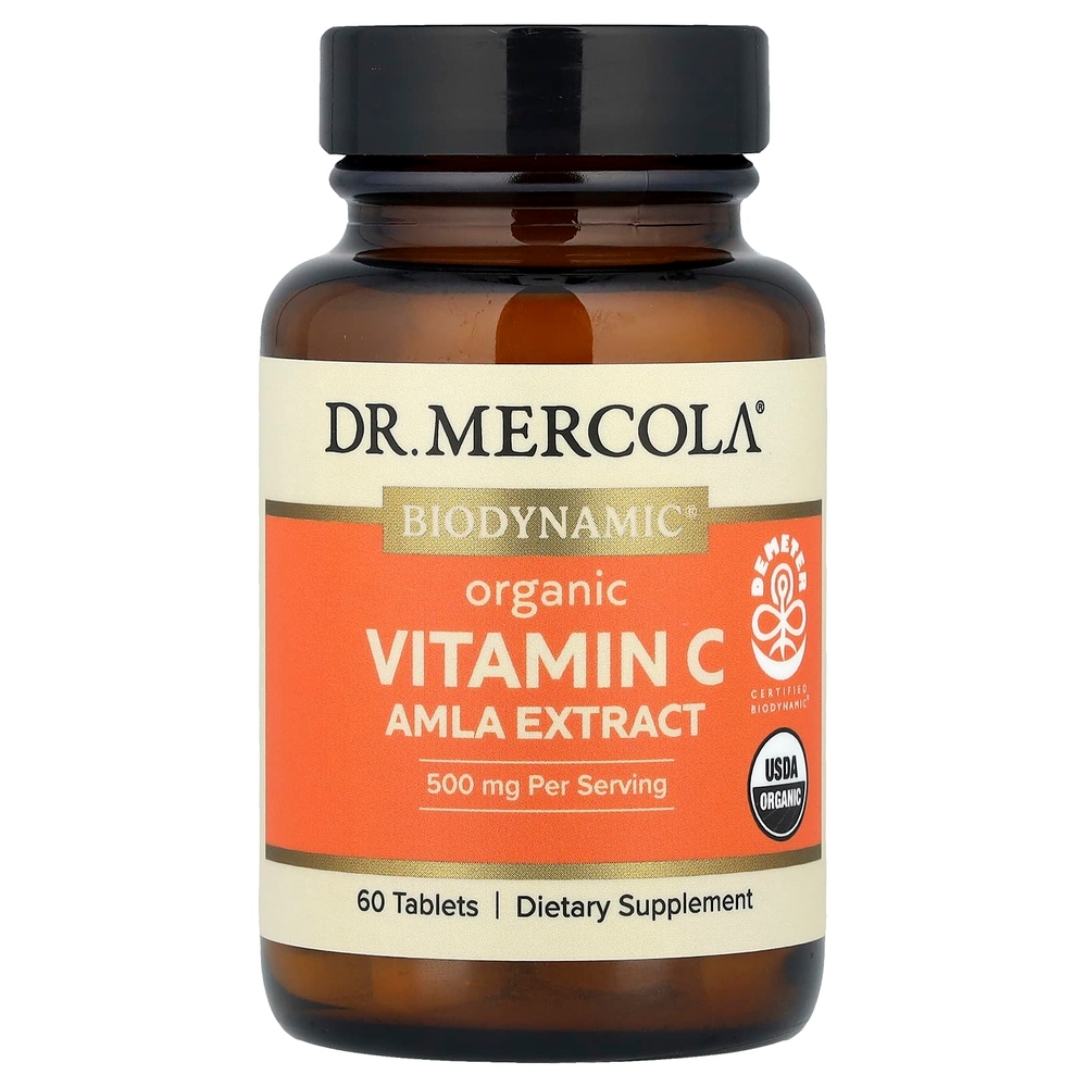 Dr. Mercola, Органический витамин C, экстракт амлы, 60 таблеток