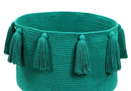 Корзина Lorena Canals Tassels Emerald (30 x Ø45 см)