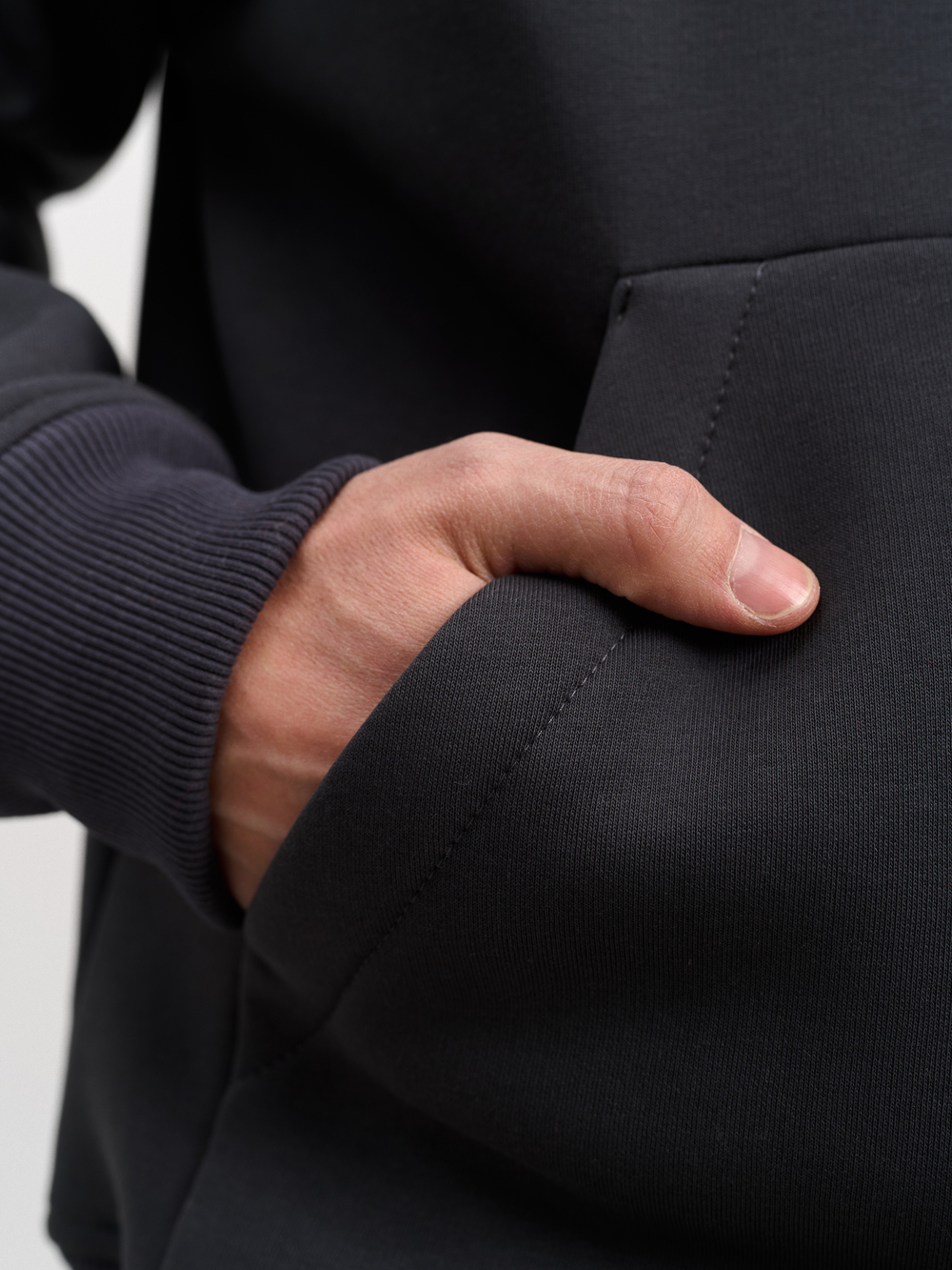 Толстовка мужская с капюшоном "Вasic" темно-серый