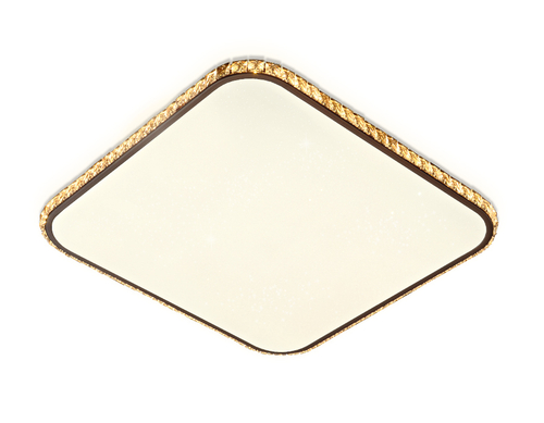 Потолочный светодиодный светильник с пультом FF76 WH/CF белый/кофе 72W+30W 490*490*60 (ПДУ ИК)