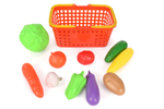 Пластмассовый игрушечный набор "Овощи с корзинкой" (28*17*15 см), сетка