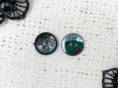 Пуговицы, d 1,2 см, 2 прокола, чёрный никель