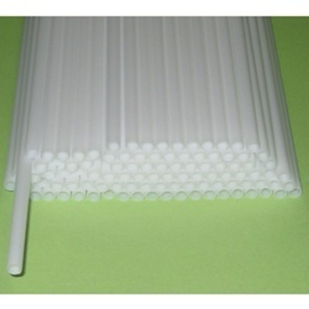 Трубочка полимерная для шаров, флагштоков и сахарной ваты БЕЛАЯ, 100 шт.