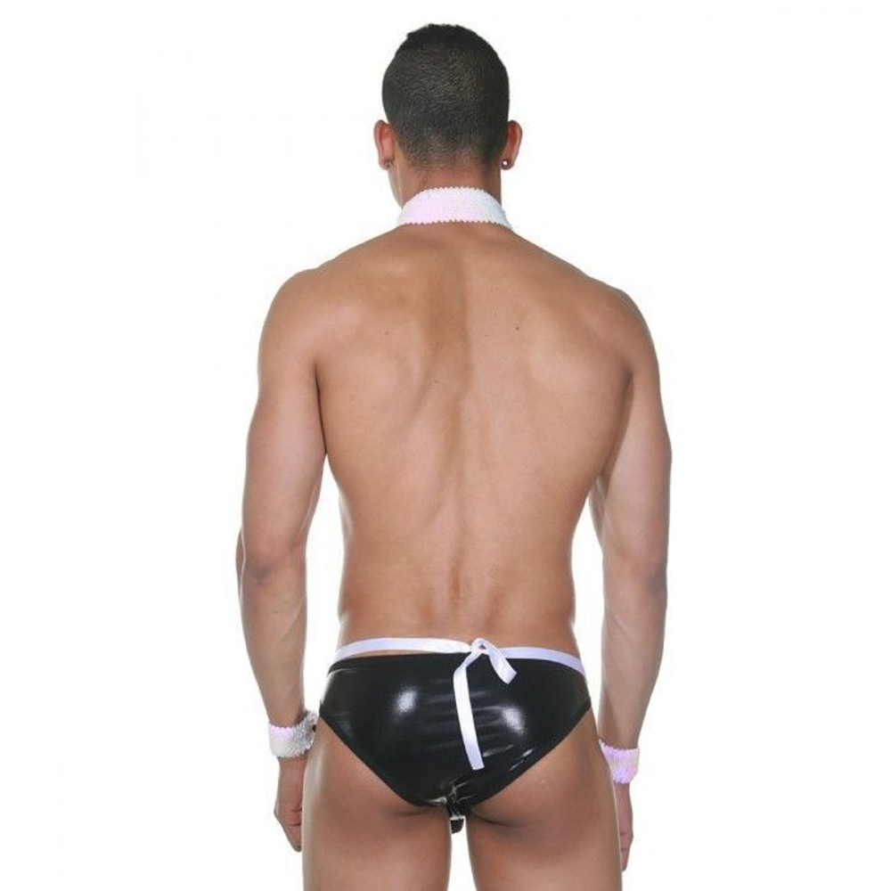 Черно-белый костюм сексуального официанта (Размер: S-M) (Цвет: черный с белым)