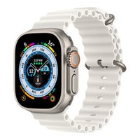 Apple Watch Ultra, 49 мм, GPS + Cellular, корпус из титана, ремешок Ocean белого цвета (MQE93)