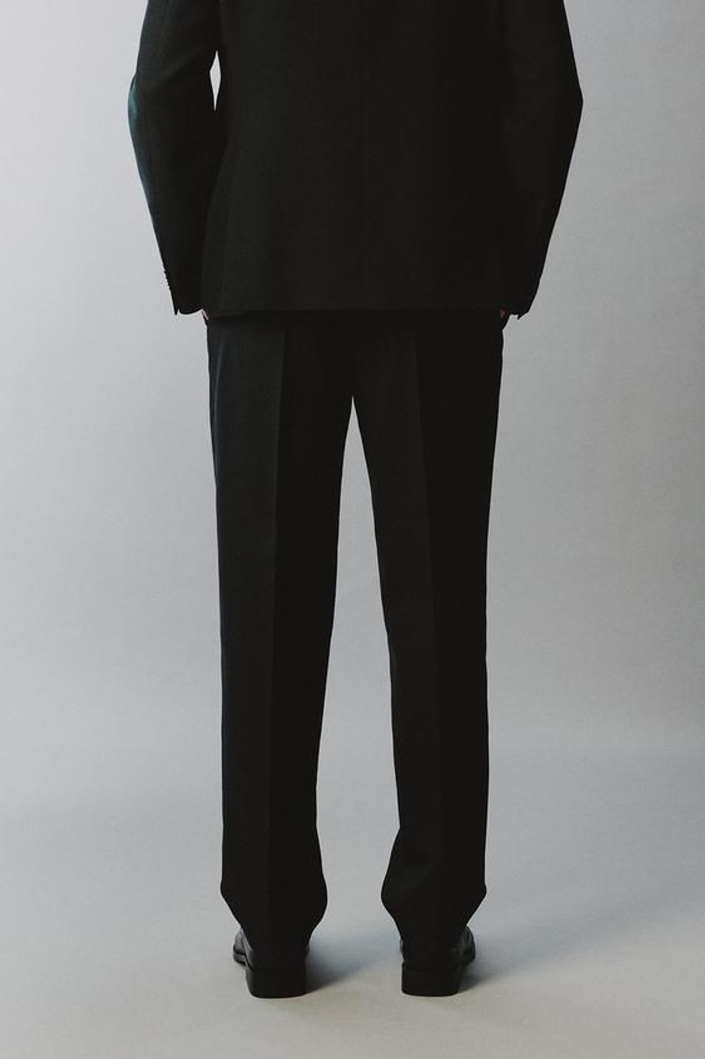 ZARA КОСТЮМНЫЕ БРЮКИ ИЗ ШЕРСТИ, ТЕМНО-ЗЕЛЕНЫЙ